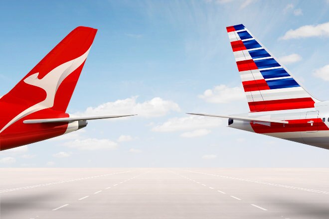 Qantas and American Airlines tails