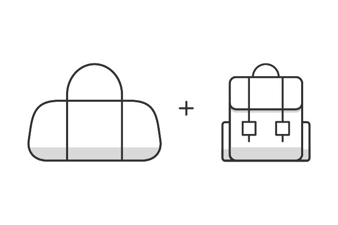 Sketch of two small bags