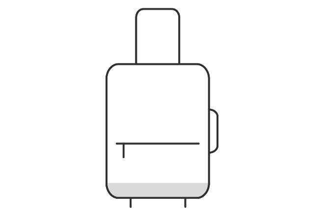 Sketch of small wheelie suitcase