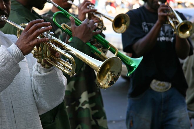 People playing brass instruments