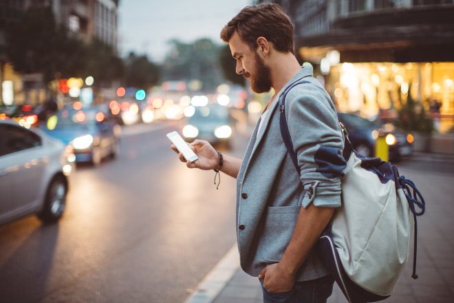 man using mobile phone