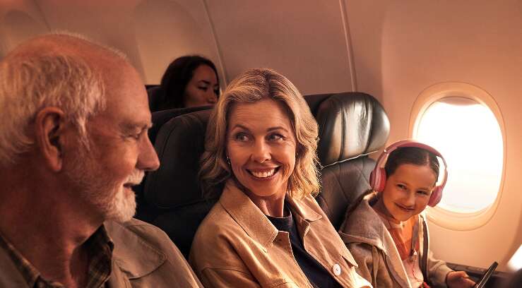Family in economy cabin