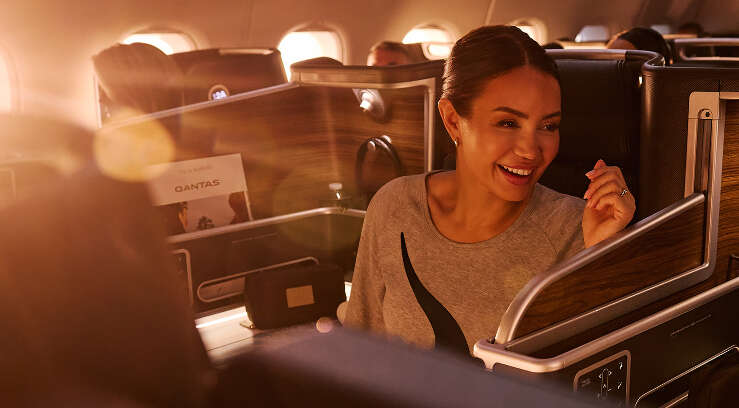 Woman in the Business cabin