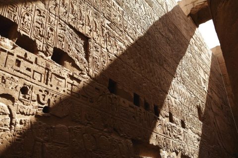 Hieroglyphics at a temple in Luxor