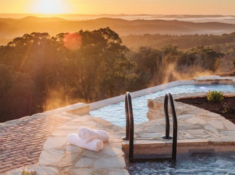Sequoia Lodge hot spring pool, Adelaide Hills, Australia