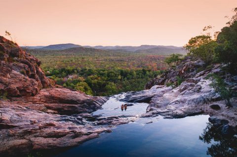 Swimming in an outback waterhole