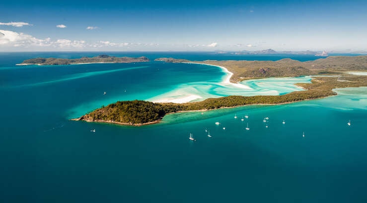 Aerial view of Hill Inlet over Whitsunday Island