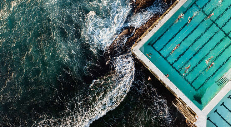 Aerial view of Bondi Beach
