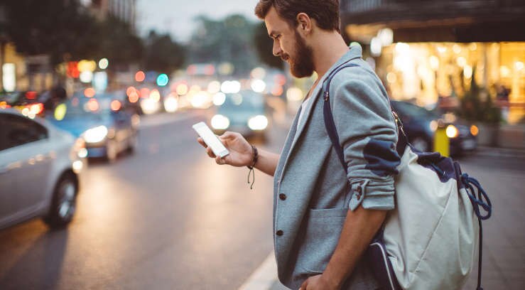 Man using mobile phone