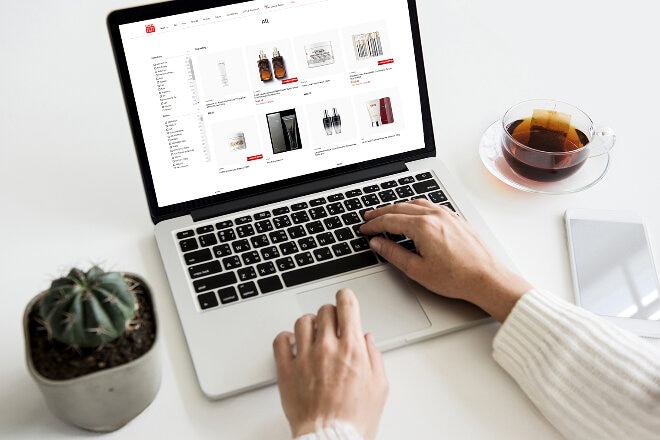 Person online shopping