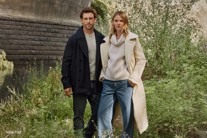 Male and female wearing Yarra Trail clothes