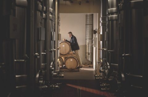 The wine reserve cellar at Champagne Lallier