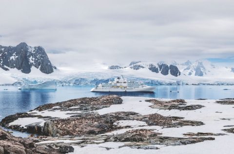 Silversea ship in Antarctica