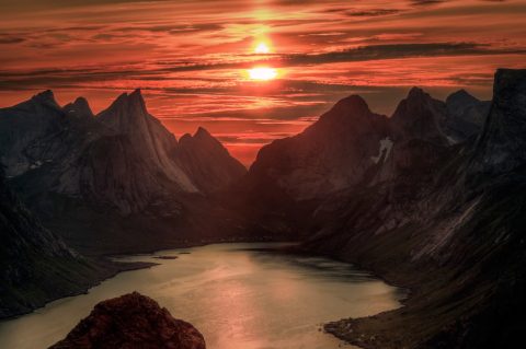 The midnight sun, Lofoten