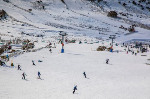 Aerial view of Blue Cow at Perisher, NSW