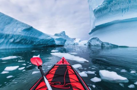 Kayaking through Antarctica