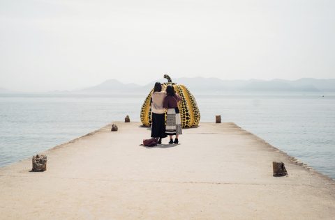 Yellow Pumpkin by Yayoi Kusama on Naoshima Island, photographed by Kate Berry