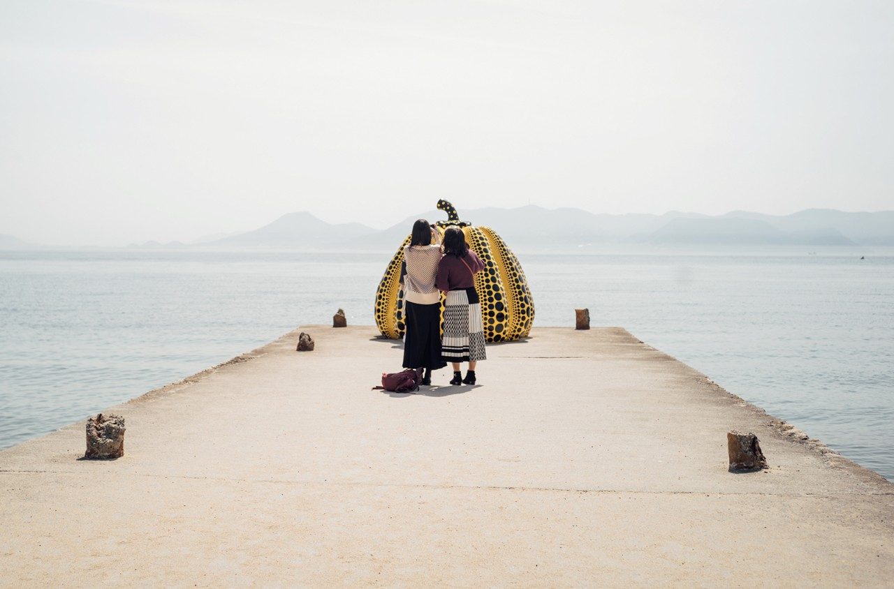 Yellow Pumpkin by Yayoi Kusama on Naoshima Island, photographed by Kate Berry