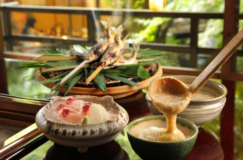 Cuisine at Ukai Toriyama restaurant
