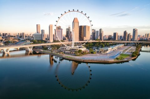 Singapore skyline ferris wheel