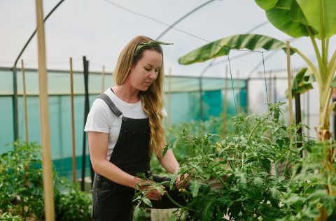 Farmer Simone Watts, who is also the executive chef at Barragunda Dining on the Mornington Peninsula