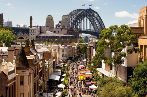 Markets by The Rocks, overlooking Sydney Harbour