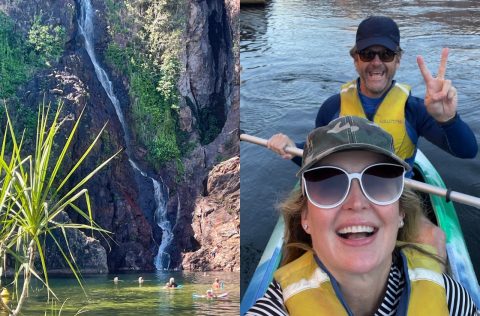 Ivy Carruth kayaking through Nitmiluk Gorge