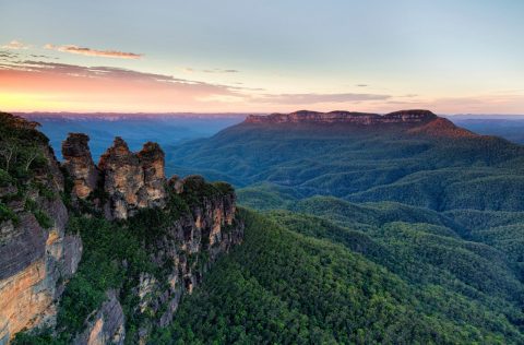 blue mountains sunset