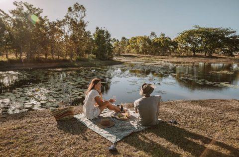A couple having a picnic in Ingham, Townsville, Australia