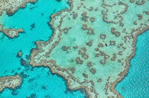 Helicopter flight over the Great Barrier Reef