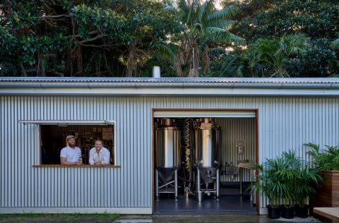 Alastair Gillespie (left) and Tim Maxwell at Lord Howe Island Brewery