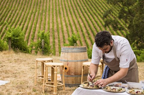 Chef Adam Bowden at Mt Lofty Ranges Vineyard