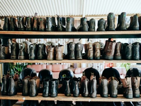 shoes on rack