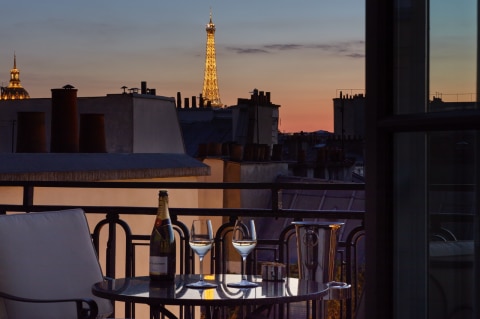 Balcony view from a room at Le Grand Hotel Cayre hotel Paris
