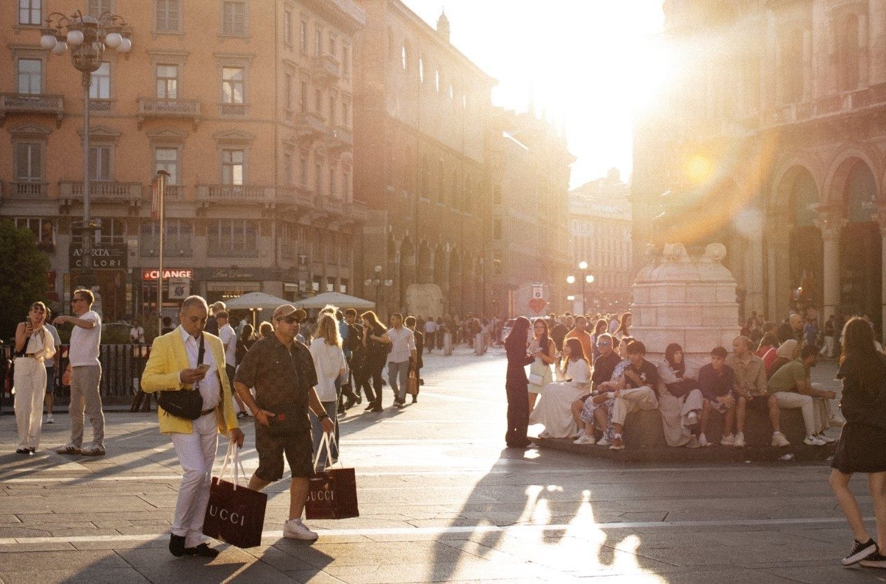 A pizza in Milan photographed by Leann Timms
