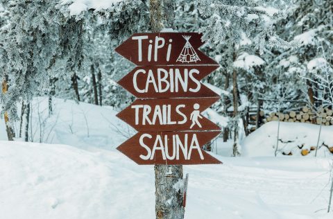 Signage at Blachford Lodge