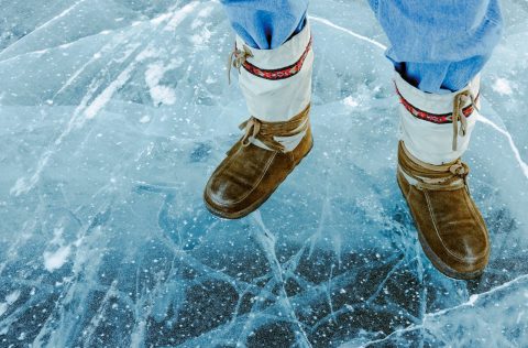 Standing on ice, Yellowleaf, Canada