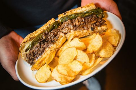 Philly Cheesesteak at Matu Restaurant in Beverly Hills, Los Angeles