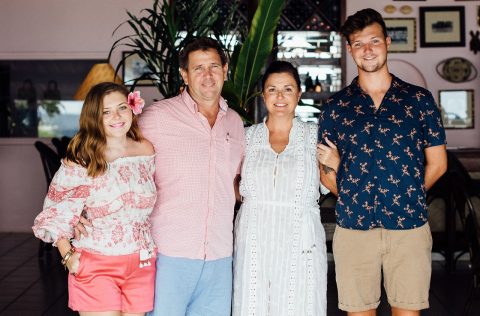 Owners Brad and Lisa Gray, with their children, Montana and Zac, at Aore Island Resort