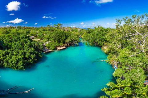 Swim in a blue hole