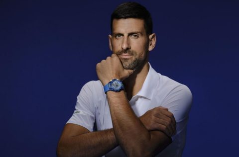 Novak Djokovic wearing the Hublot Big Bang Unico Novak Djokovic