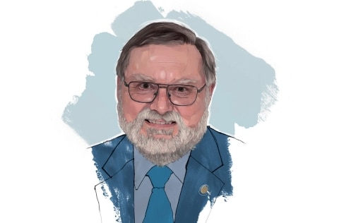 Illustrated portrait of Tony Haymet