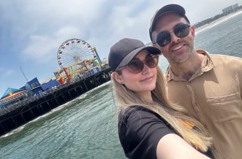 Brooke and her partner at Santa Monica pier, California
